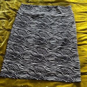 Lularoe xl Black and White Zebra Print pencil Skirt vlv rockabilly vixen pinup